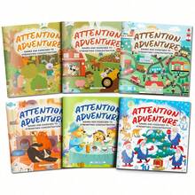 Attention Exploration Focus Training Activity Book, Focus And Observation Brain Games, Visual Search, Mazes, Logic Puzzles And Thinking Challenges, Colorful Illustrated Pages, Multiple Themes And Difficulty Levels - Attention Adventure - View 1