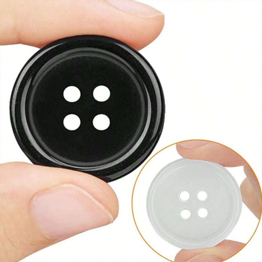 MIBORIL 50pcs/10mm Diameter Colorful Thin Rim Round Resin Buttons, Suitable For Various Clothing Repair Buttons, Sewing Buttons, 4-Hole Hand-Sewn Buttons, DIY Buttons - Buttons - View 1