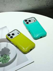 [Popular Item]2026 New Arrival Plain PU Leather Glossy Finish Metal Frame Large Screen Camera Protection Shockproof Smartphone Case Compatible With IPhone 17 Pro Max/17 Pro/17/16 Pro Max/16 Pro/16/15/15 Pro/15 Pro Max/14/14 Pro/14 Pro Max/13/13 Pro/13 Pro Max. Minimalist, Suitable For Men And Women, High-Quality And Luxurious, Phone Cover, Drop Protection, Scratch Protection, Gift. - Lime Green - View 7