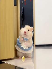 Cute Yellow Hamster Dress With Geometric Pattern - Durable Polyester, Hand Wash Only - Ideal Holiday Gift For Small Pet Owners, Pet Clothing | Fun Outfit | Soft Texture Dress, Hamster Accessories - Multicolor - View 2