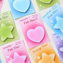 30pcs/Pack Heart/Star Shaped Sticky Notes, Total 5 Pads 150 Sheets, Multi-Purpose Convenient Notes, Can Be Written On, For Students, Office, Home Self-Adhesive - one-size - View 2