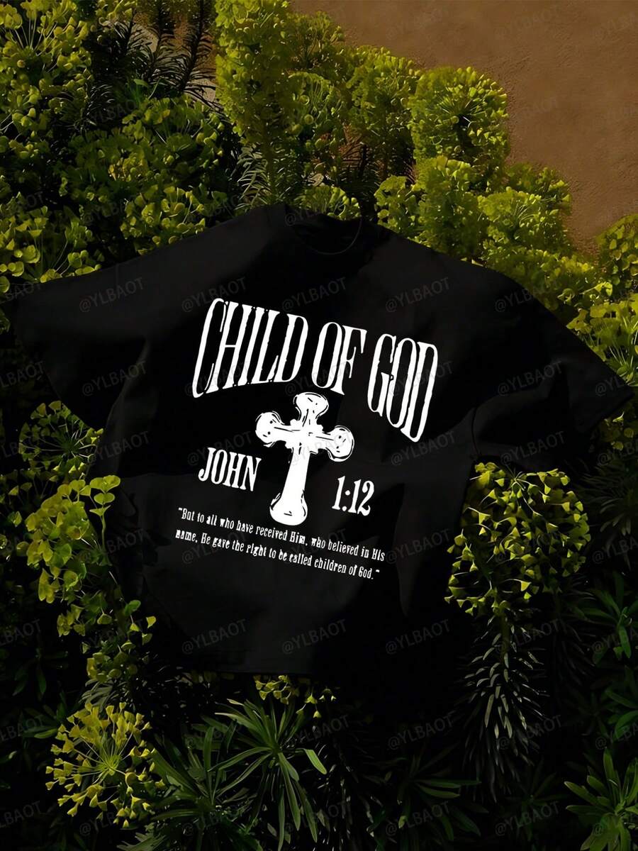 Unisex Short-Sleeved T-Shirt,Black Crew Neck Tee Short Sleeve Displaying Classy Pattern OrnamentCute Design, Y2k,Swag ZXIQ - Black - View 1