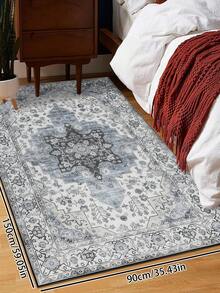 1pc Vintage Distressed Persian Style Rug, Red Bohemian Moroccan Style Comfortable Polyester Fiber, Pink Rug Rectangular Easy Care Washable Area Rug For Living Room, Hallway, Bedside, Sitting Room, Bedroom Home Decor - Multicolor - View 27