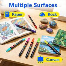 1pc Acrylic Marker Pens 36/60/84/120/168/240 Colors Optional, Waterproof, Odorless, Layerable, Art Brush, Suitable For Colored Sketching Marker Pens, Suitable For Artist Painting Pens, Used For Making Christmas, Thanksgiving, New Year Gifts, Easter Eggs, Holiday Gifts, Card Making, Metal, Ceramic, Wine Glasses, Halloween Decoration Doodle Painting Pens, Coloring Pens - Acrylic Marco Pen - View 8