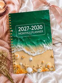 2027-2030 長期月曆計畫本，142頁，60個月週計畫月計畫筆記本，海洋波浪貝殼與海星封面，適用工作與居家，返校用品、辦公桌配件、居家必需品 - 均碼 - 查看 12