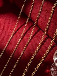 1 pieza Cadena de acero inoxidable de 2m de moda, accesorio de joyería DIY, adecuado para la fabricación de joyas de mujer - Amarillo Oro - Ver 1