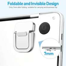 2 piezas Soporte portátil para portátil | Soporte ergonómico plegable invisible para escritorio, materiales de ABS y aleación de aluminio disponibles, colores negro y plateado disponibles, pies de soporte autoadhesivos para portátil, adecuado para portátiles de 10-18 pulgadas, tabletas, teclados y teléfonos, soporte ergonómico con ventilación y enfriamiento - Conjuntos - Ver 11