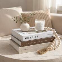 2pcs/1pc Paper Aesthetic Decorative Books, Coffee Table Books Decor - Faux Decorative Books For Decoration - Home Desktop Decor - Bedside Table Decor - Home Bookshelf Decor - Brown and White - View 6