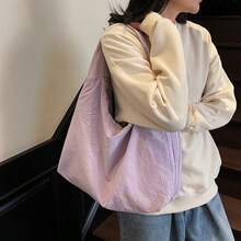 2026 Tote Bag Large Capacity Women's One Shoulder Work Canvas Tote Bag Fitness Tote Bag - Black - View 6