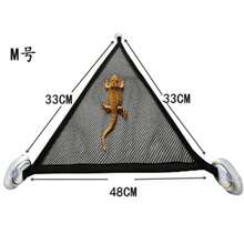 1pc 30/48cm Triangle Reptile Hammock, Breathable Bite-Resistant Mesh Lizard Hammock, Suction Cup Wall-Mounted Resting Climbing Pad, Suitable For Bearded Dragon, Gecko And Other Small Reptiles, Pure Black Decor Accessory - Multicolor - View 9