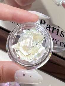 1盒極光貝殼美甲亮片，3D不對稱薄片美甲亮粉設計，美人魚貝殼切片裝飾 UV凝膠亮面配件，海洋鉚釘壓克力美甲用品，適合女性女孩的美甲飾品 - 彩色 - 查看 4