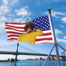 1pc Customized American Flag - Add Your Own Image And Text - Face Cutout - Suitable For Birthday, Wedding, Party, Father's Day, Mother's Day, Valentine's Day, Home Decor - Also Available For Customized Tapestry, Garden Flag, Customized Flag - Classic American Flag - View 10
