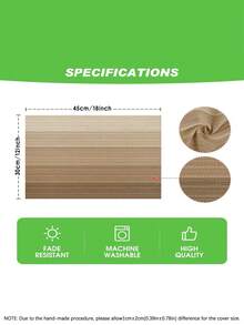 4pcs/6pcs Gradient Tablecloth, Modern Living Room Dining Table Decor Placemats, Washable, Kitchen Dining Table Mat, Stain-Resistant Heat-Resistant Tabletop Decoration, Suitable For Home Party, Home Decor, Table Runner, Camping Outdoor Dining Table Decor, Coffee Table, Spring Summer Dining Table Home Decor - Camel - View 5
