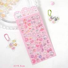 Q-LiA Macaron Color Transparent Jelly Mini Animal Icon Stickers (Panda, Rabbit And Cloud Patterns) – 1 Sheet. 3D Raised Jelly Embossed Stickers (Suitable For Sticker Books; Crystal Epoxy Bubble Style). Waterproof, Residue-Free And Repositionable. - Multicolor - View 6