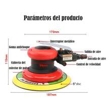 TUOMO 6" Pneumatic Random Orbital Sander With Speed Control And 13500 Rpm - Pink - View 3