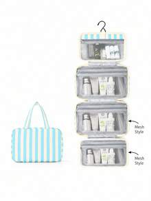 Sac de toilette et de maquillage multifonctionnel à 4 compartiments suspendus, organisateur de cosmétiques de voyage grande capacité avec crochet, sac de toilette portable pour usage professionnel et quotidien - Multicolore - Voir 26
