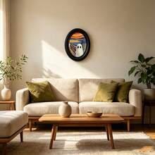 1pc Halloween Wall Decor Black Oval Framed Ghost Art Print, Spooky The Scream Parody Mini Painting, Creepy Cute Fall Seasonal Home Decor For Bedroom Living Room Dining Room, Vintage Gothic Halloween Party Hanging Ornament - Multiple Styles - View 7