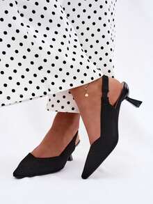 Sandales de cocktail élégantes pour femmes en matériau avec bout pointu et talon fin pour les célébrations Purea Noir Beige Marron - Noir - Voir 2
