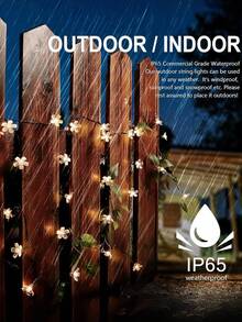 20/50/100 LED Solar String Lights, 8 Lighting Modes, IP65 Waterproof Fairy Lights, Suitable For Yard, Camping, Party, Holiday, Christmas, Wedding Decoration, Outdoor Solar Garden Lights - Solar-powered Cherry Blossom Lights - View 4