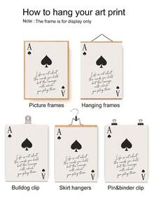 1pc Courage Cards Ace Wall Art, Frameless Canvas Painting, Bedroom Decor, Living Room Aesthetic Design, Gift For Friends, Housewarming Gift - Text a - View 4