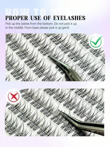 Asiteo 384 Clusters False Eyelashes, Natural Look, DIY Eyelash Extensions, Suitable For Daily Use, Korean-Style Makeup Tool, Soft And Unique Segmented C-Curl Fluffy Eyelash Clusters, Single Cluster False Eyelashes - C - View 5