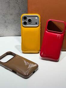 [Popular Item]2026 New Arrival Plain PU Leather Glossy Finish Metal Frame Large Screen Camera Protection Shockproof Smartphone Case Compatible With IPhone 17 Pro Max/17 Pro/17/16 Pro Max/16 Pro/16/15/15 Pro/15 Pro Max/14/14 Pro/14 Pro Max/13/13 Pro/13 Pro Max. Minimalist, Suitable For Men And Women, High-Quality And Luxurious, Phone Cover, Drop Protection, Scratch Protection, Gift. - Lime Green - View 6