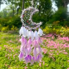 1pc Dreamy Feather Dream Catcher Wall Hanging Decor For Children's Room, Bedroom, Girly Style, Popular Ins Style Chime Wall Ornament - Multicolor - View 11