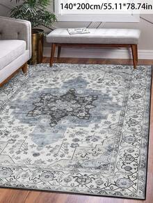 1pc Vintage Distressed Persian Style Rug, Red Bohemian Moroccan Style Comfortable Polyester Fiber, Pink Rug Rectangular Easy Care Washable Area Rug For Living Room, Hallway, Bedside, Sitting Room, Bedroom Home Decor - Multicolor - View 26