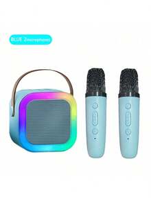 Mesin Karaoke Mini Hadiah Natal/Ulang Tahun Speaker Bluetooth Portabel Bervolume Tinggi dengan Mikrofon Nirkabel Mainan Pesta - View 12