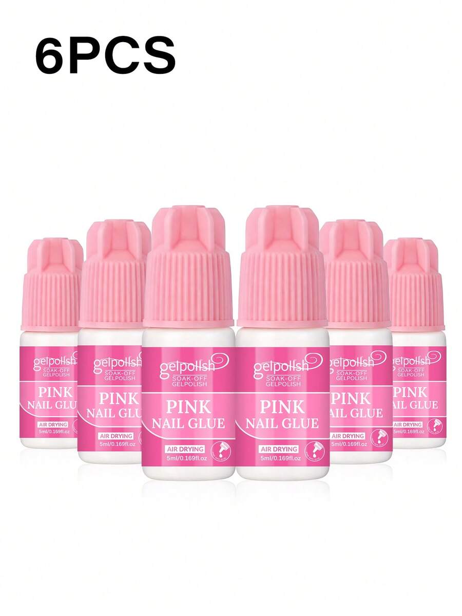 GELPOLISH 6件/3件/2件/1件 強力刷式甲膠，適用於壓克力指甲、甲片和貼片指甲 (8ml)，附指甲锉，用於黏貼假指甲、修補斷裂指甲，壓克力甲膠，指甲黏合劑，指甲膠