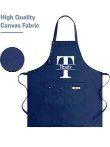 Customizable Name Apron - Durable And Comfortable Unisex Kitchen Workwear, Easy To Care For, Practical Design With Pockets And Adjustable Shoulder Straps, Suitable For Cooking Enthusiasts - Multicolor - View 4