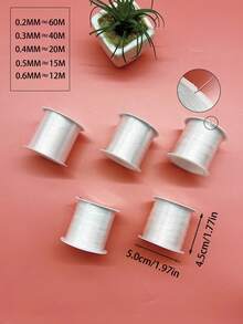 Beaded Fishing Line, Single Roll, 0.2mm-0.6mm 5 Diameter Options, Transparent Invisible Non-Elastic, Suitable For Jewelry Bracelets, Necklaces, Handmade Hanging Decorations, Holiday Decor And Other Beaded DIY Crafts - Fishing Line - View 5