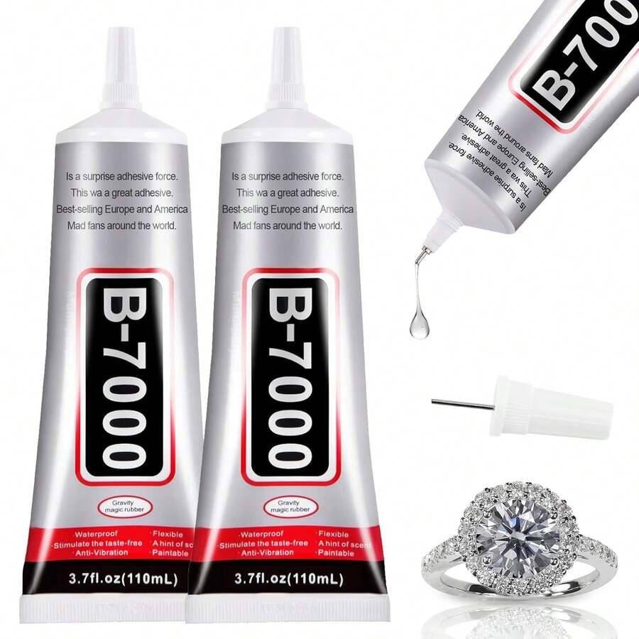 2 PCS 110ml B7000 Glue Clear With Precision Tip, Bedazzling Glue, Rhinestone Glues, Craft Glues, Jewelry Making, DIY,Shoes - 2 pcs 110ml - 查看 1