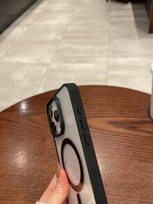 1件透明高級黑色邊框軟矽膠磁吸充電保護殼 | 相容、防震、超薄，適用於 11/12/13/14plus/XR/7/8plus/15PROMAX/17/17PRO/17PROMAX/17E/16/16PRO/16PLUS/16PROMAX/16E 手機殼，適用於三星系列 - 黑色 - 查看 8