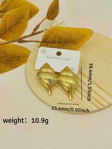 Boucles d'oreilles vintage dorées pour femmes, boucles d'oreilles pendantes longues en forme de goutte d'eau en acier inoxydable, bijoux de plage imperméables pour vacances d'été, bijoux de vacances pour femmes - Doré - Voir 14