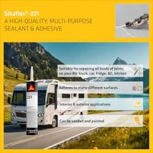 Multi-Purpose Sealant And Adhesive - Flex-221 - White - Ideal For RV And Motorhome Repair - Permanent - Weather Resistant - Paintable - 300 ML - White - View 4