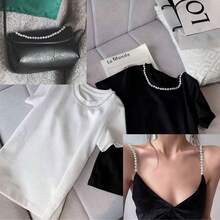 1 yarda Cadena decorativa con rhinestones, pegatina brillante de rhinestones adecuada para decoraciones de bodas y fiestas, y accesorios de vestidos de novia - Plateado - Ver 8