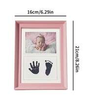 1pc New Baby Handprint & Footprint Clay Kit, Newborn Hand & Foot Print DIY Permanent Full Moon/100 Days Gift (Note: Photo Frame Image Randomly Matched, Random Shipment) - Multicolor - View 2