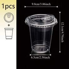 16oz/14oz Set Reusable & Washable Transparent Cups With Lids, Thick Direct Drinking Lid Iced Drink Cup, Coffee Cup, Smoothie Cup, Suitable For Cold Drinks, Juice And Milkshake - Halloween/Christmas/Birthday Party Essentials - Transparent - View 15