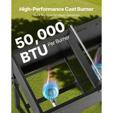 Outdoor Propane Deep Fryer, Dual-Tank 16QTx2 Large Capacity Commercial Fryer, Stainless Steel Fish Cooker With 3 Basket, Thermometer, Floor Standing Fryers For Catering Event Camping, 50,000 BTU - 16QTx2 - View 4