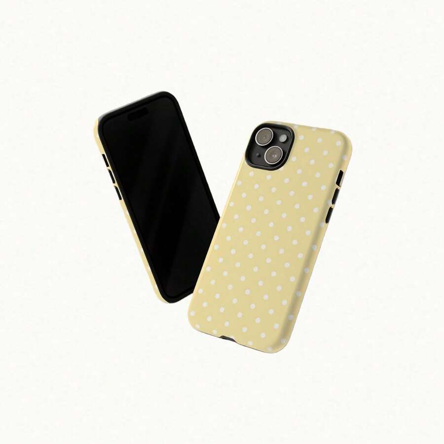 Niedliche rosa und schwarz gepunktete Handyhülle im Y2K-Stil, süß und schön, kompatibel mit iPhone17/iPhone16/15/14/iPhone13/12/11 Pro Max, Frühlingsgeschenk für Partys. - Weiß 13 - Übersicht 1