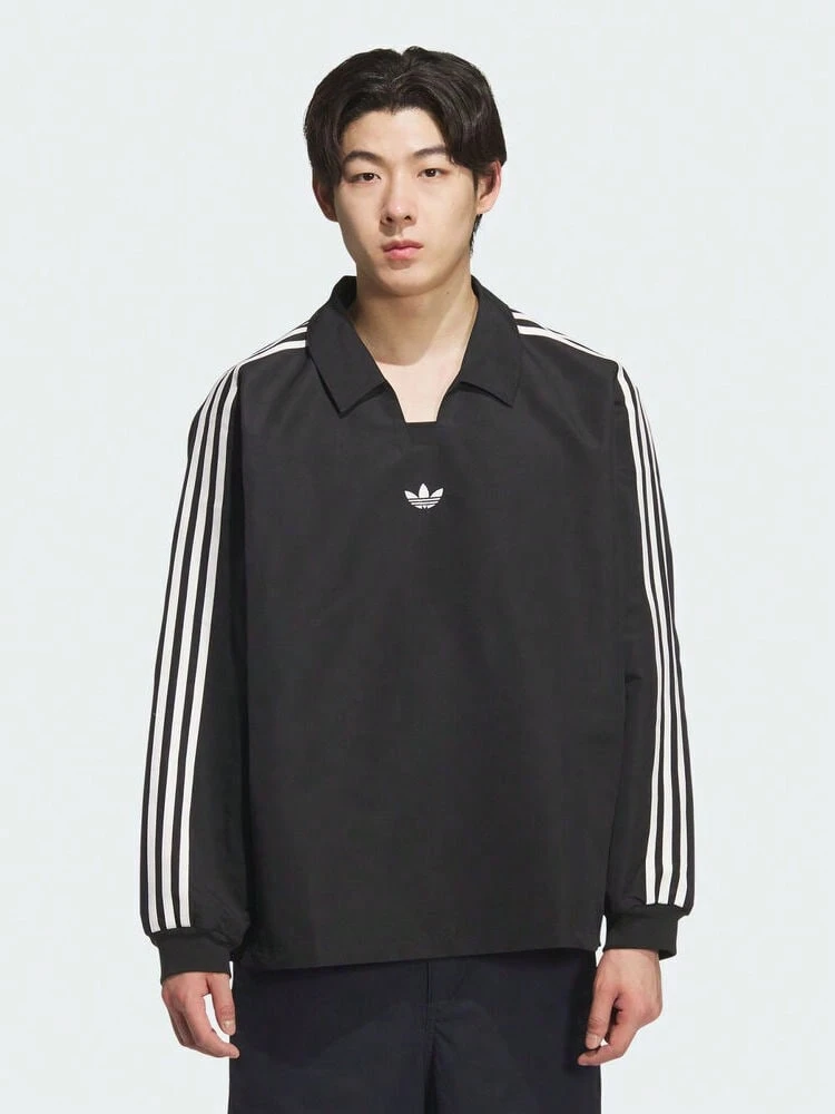 Adidas Originals 男士 RUGBY POLO 針織領長袖 TKF9602 - 黑色 - 查看 1