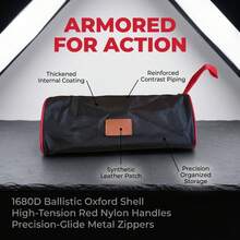 1pc Cylindrical Hardware Tool Storage Bag 1680D Thickened Oxford Cloth Wear-Resistant Tool Bag Reinforced Nylon Handle Metal Smooth Zipper Side PE Hard Board Shaping Leather Patch Contrast Color Trim Compact Portable Tool Bag Automotive Repair Electrician Carpentry Workshop Maintenance Home Hand Tool Organization Storage New Product - Black - View 11