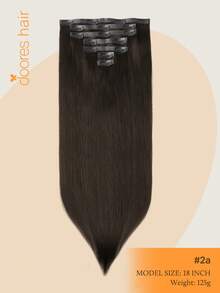 DOORES 無縫人髮接髮 130g-150g 7片/包 淺棕色原色直髮隱形夾式髮片 女款日常佩戴 易安裝易造型 - S2A - 查看 3