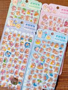 Cartoon Cute Soft Ghost 3D Capybara Stickers Adorable Decals For Phones Notebooks Pencil Cases - Multicolor - View 2
