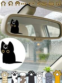 Black Cat Gap Loading Car Rearview Mirror Decorative Stickers Are Cute, Funny, And Durable, Suitable For Cars, Laptops, Suitcases, And Skateboards - Loading Cat - View 2