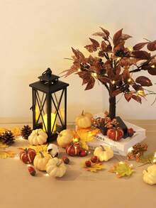 23pcs Pumpkin Decor Set, Autumn Harvest Decorations With Mini Pumpkins, Acorns, Pinecones, Berries, Maple Leaves, Suitable For Home Tabletop, Wedding DIY, Autumn Halloween Thanksgiving Decor - Pumpkin Maple Leaf Set - View 7