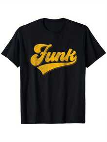 Men Y2k  Leaf Geometric Crew Neck Elastic Black Tee Black Tshirt ER3W - 黑色 - 查看 1