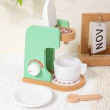 1 Set Mainan Dapur Kayu untuk Bermain Peran, Termasuk Pembuat Roti, Mixer, Mesin Kopi, dan Juicer, Mainan Bermain Peran untuk Anak Perempuan - MultiWarna - View 9