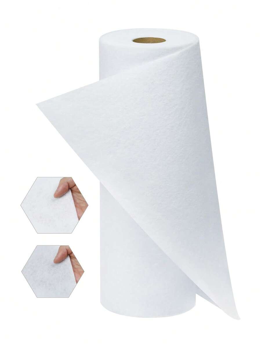 Iron-On Fusible Fleece Interlining 11.8" X 10 Yards, Medium-Light Weight Single-Sided Fluffy White, Suitable For Quilting, Tote Bags And Home Decor - White - View 1